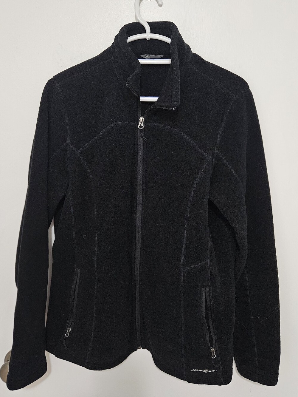 Eddie Bauer Womens Black Full-Zip Fleece Jacket Size XL